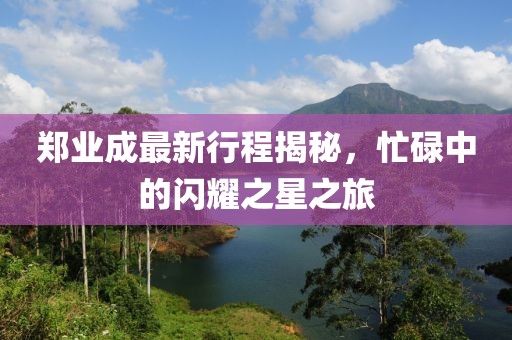 鄭業(yè)成最新行程揭秘，忙碌中的閃耀之星之旅