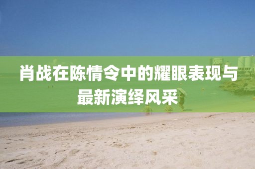 肖戰(zhàn)在陳情令中的耀眼表現(xiàn)與最新演繹風(fēng)采