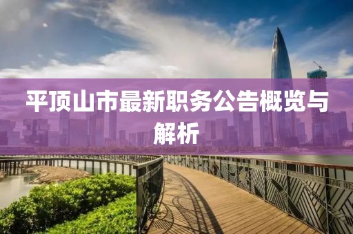 平頂山市最新職務(wù)公告概覽與解析