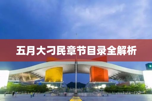 五月大刁民章節(jié)目錄全解析
