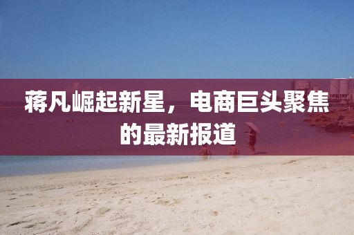 蔣凡崛起新星，電商巨頭聚焦的最新報(bào)道